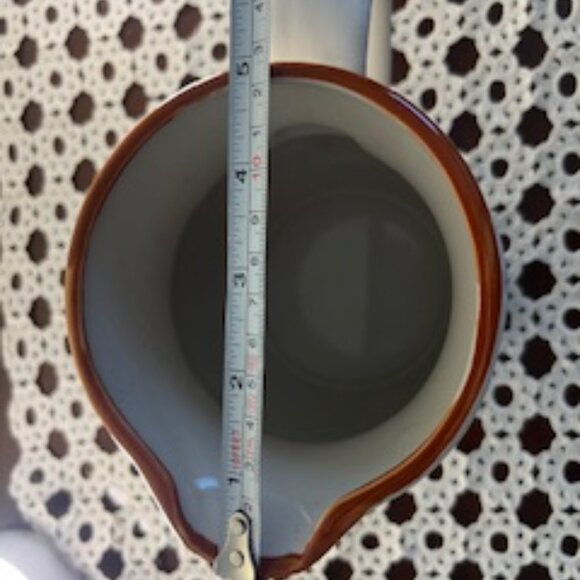 Newcor Stoneware Pitcher Country Village 6" Tall 64 oz Village Farm Scene New - Picture 5 of 11